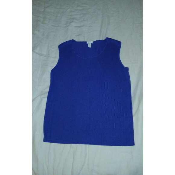 Chicos Purple Sleeveless Knit Sweater Size 2 Large Pullover Chic Classic Travel - Picture 3 of 5